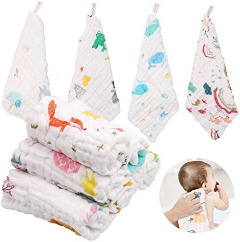 ABirdon 10 PCS Débarbouillettes Bébé en Mousseline, Réutilisables Coton Biologique Naturel, 30 x 30 cm Serviette Visage Bébé Extra Douces Lavable pour Nouveauné Peau Sensible Fiche Technique et Prix au Maroc