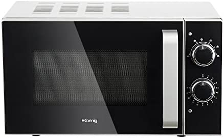 H.Koenig VIO4 Micro-ondes Compact Design 20L, Puissant 700W, Plateau tournant 24,5cm, Multifonction 5 niveaux de chauffe et fonction décongélation, Minuterie jusqu'à 30 min, Rapide, Plan de travail Fiche Technique et Prix au Maroc