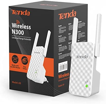 Tenda Répéteur WiFi Amplificateur WiFi N300Mbps(A9), WiFi Extender, WiFi Booster, Supprimez les Zones Mortes, 2*3dBi Antennes Externs, Compatible avec Toutes les Box Internet, Blanc Fiche Technique et Prix au Maroc