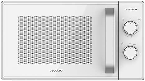 Cecotec Micro-ondes de 20 litres Grandheat 3020. 700 W, 6 niveaux de puissance, revêtement anti-dirt iTech et technologie 3DWave, mode décongélation, minuteur blanc Fiche Technique et Prix au Maroc
