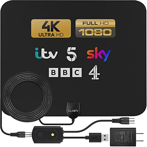 Puce Advanced 2023, Antenne HDTV, Portée de 531 km, Antenne intérieure Noire, Amplificateur de Puissance + câble coaxial de 5 m, Prend en Charge Tous Les formats de télévision numérique HD, Claev Fiche Technique et Prix au Maroc