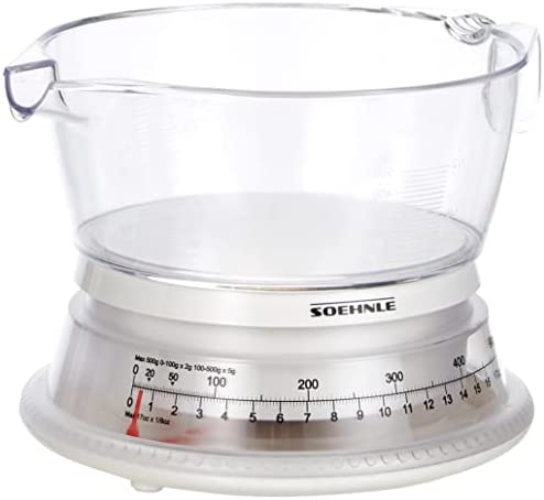Soehnle Balance de cuisine Vario, Balance cuisine mécanique avec bol gradué d’une contenance de 500 ml, Petite balance alimentaire en plastique Fiche Technique et Prix au Maroc