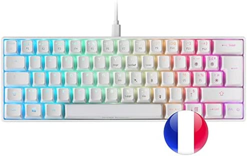 Mars Gaming MKMINIWRFR, Clavier Mécanique Ultra-compact, Full RGB Chroma, Switch OUTEMU PRO Rouge, Blanc, Langue Française Fiche Technique et Prix au Maroc
