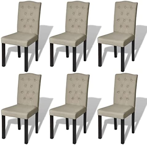 vidaXL 6X Chaise de Salle à Manger Poil de Chameau Chaise de Salon Cuisine Fiche Technique et Prix au Maroc