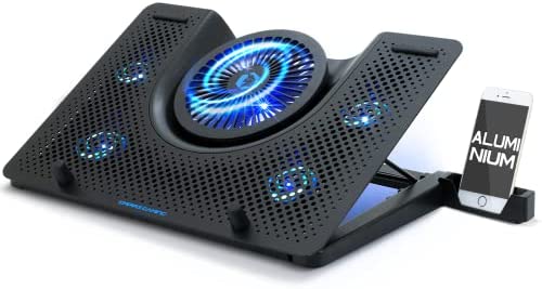 EMPIRE GAMING - Turboost Aluminium Refroidisseur PC Ordinateur Portable Gamer - 5 Ventilateurs - Support 12 à 17 Pouces - 5 Hauteurs – Rétroéclairage LED Bleu Fiche Technique et Prix au Maroc
