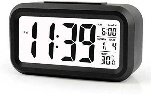 Gearmax® Créatif Réveil Matin Snooze reveille Horloge Alarme Clock Écran Rétroéclairé LED Affichage numérique de avec la fonction de spectacle de Date de Calendrier, Température, Temps, Voyants Intelligents(Noir) Fiche Technique et Prix au Maroc