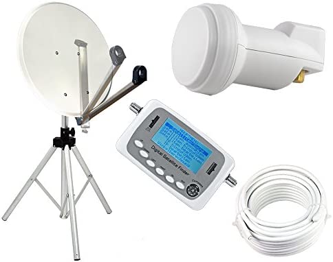 Kit de camping avec système satellite 65 cm, miroir LNB, trépied, satfinder, câble Fiche Technique et Prix au Maroc