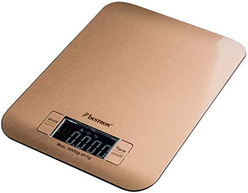 Bestron Balance de cuisine numérique, Avec écran LCD, Capacité de charge 5 kg, Précision à 1 g, Cuivre Fiche Technique et Prix au Maroc