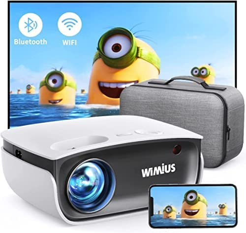 [Videoprojecteur WiFi Bluetooth] 7000 lumen WiMiUS Videoprojecteur Full HD Supporte 1080P, Retroprojecteur pour Function Zoom -50%, Home Cinéma Projecteur Compatible iPhone, Android,Mac, TV Stick, PS4 Fiche Technique et Prix au Maroc