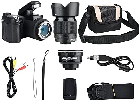 Tenpac Appareil photo reflex numérique compact, 1080P HD 33MP 3poACL DEL, Caméscope enregistreur avec zoom 8X, 2 objectifs caméras pour débutants photographie Vlogging YouTube,Stockage 128 Mo Fiche Technique et Prix au Maroc