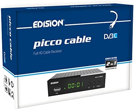 EDISION PICCO Cable, Récepteur DVB-C Full HD, 2in1 IR remote control, Noir Fiche Technique et Prix au Maroc