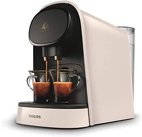 L'OR Barista LM8012/00 Machine à Café à Capsule Classique ou Double, 19 Bars de Pression, Réservoir 1 L, 9 Capsules Incluses - Blanc Satiné Fiche Technique et Prix au Maroc