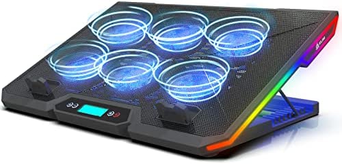 KLIM Glacier + Refroidisseur PC Portable + 6 Ventilateurs & Rétroéclairage RGB + 11" - 17" + Support Ordinateur Portable USB + Nouveauté 2022 + Stable et Silencieux + PC, Mac, PS4, Xbox One Fiche Technique et Prix au Maroc