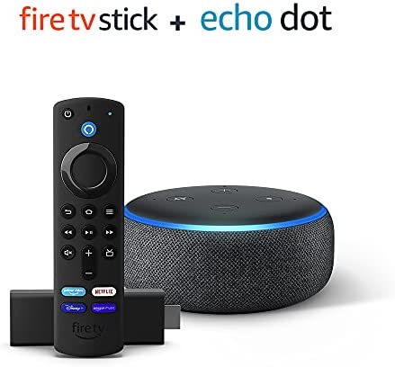 Echo Dot (3ème génération) - Tissu anthracite avec Fire TV Stick (avec boutons de contrôle de la TV) Fiche Technique et Prix au Maroc