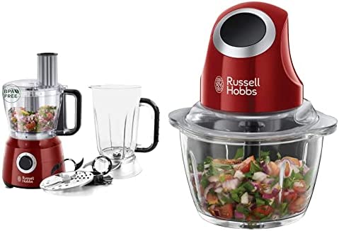 Russell Hobbs Robot Cuisine Multifonction, Hâche, Mixe, Tranche, Râpe, Lames Pétrin & Hachoir Electrique Bol Préparation 1L, Lames Acier Inoxydable Amovibles, Compatible Lave Vaisselle-24660-56 Desire Fiche Technique et Prix au Maroc