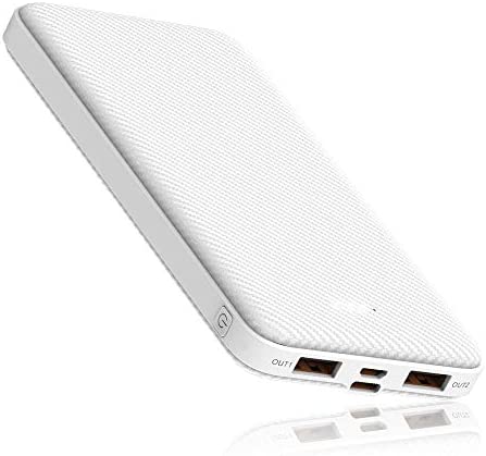 SLuB Batterie Externe 12000mAh Ultra-Mince Power Bank Portable Batterie Externe 2 Ports USB 2A Charge Rapide Affichage de Puissance LED pour iPhone, Samsung, Huawei, iPad, Etc Fiche Technique et Prix au Maroc