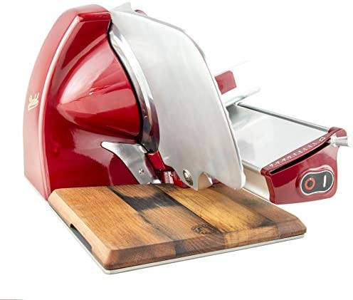 Palatina Werkstatt ® Bundle | Berkel – Trancheuse électrique Home Line 250 – Rouge, modèle : 2022 + Planche en bois de fût fabriquée à la main sur mesure Fiche Technique et Prix au Maroc