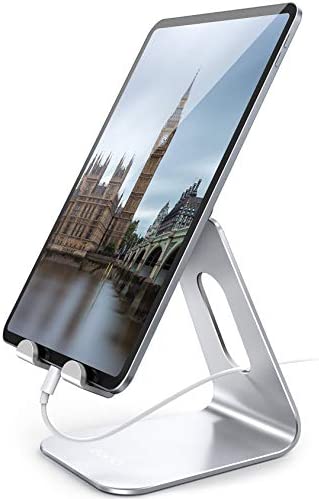 Amazon Brand – Eono Support Tablette, Support Tablette Réglable Dock pour iPad 9, Air 2 3 4, Mini 6, iPad Pro 9.7/10.5/11/12.5, iPhone 13, Switch, Galaxy Tab, d'autres Tablettes/Smartphones - Argenté Fiche Technique et Prix au Maroc