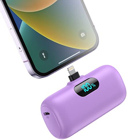 Feob Mini Batterie Externe 5000mAh, [Petit & Ultra-Compact] Power Bank 15W PD 3.0A Chargeur Portable à Charge Rapide avec Écran LCD Compatible avec iPhone 14/14 Pro Max/13/12/11/XR/X/8/7/6 etc-Pourpre Fiche Technique et Prix au Maroc
