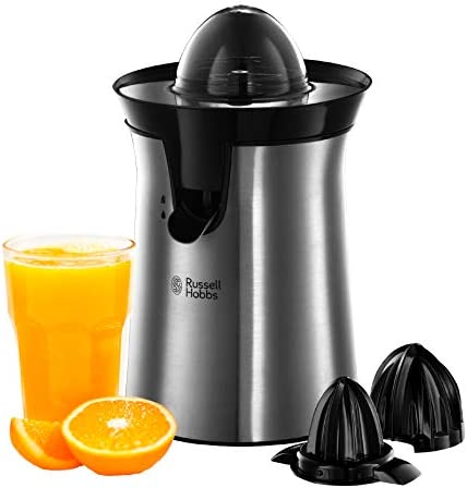 Russell Hobbs Presse Agrumes Electrique [Automatique: Jus de Fruit Frais Rapide] Classic (Inox Brossé, 2 Sens Rotation, 2 Cônes Interchangeables, Stop Goutte, Range Cordon) 22760-56 Fiche Technique et Prix au Maroc