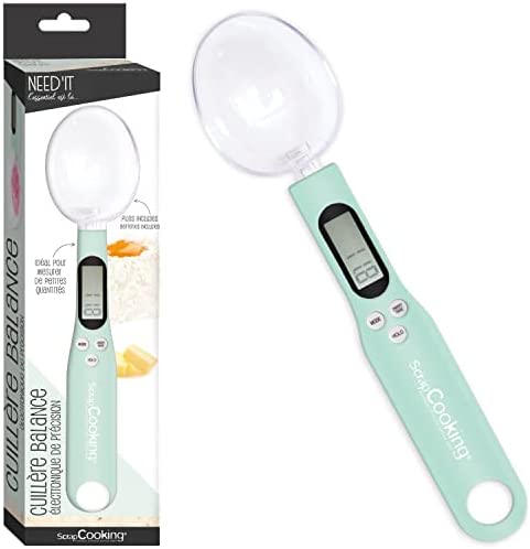 SCRAP COOKING - Cuillère Balance Digitale Need’it - Cuillère 2-en-1 pour Mesurer & Peser Les Petites Quantités - Balance Précision Alimentaire pour Ingrédients Pâtisserie, Cuisine, Café - 3905 Fiche Technique et Prix au Maroc