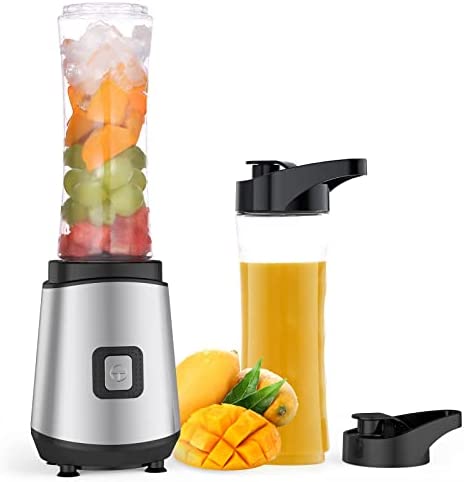 400W Mini Blender Smoothie Maker, avec 2 Biberons Portables de 600 ml Sans BPA, Shake Mixer pour Milk Shakes, Smoothies, Glaces et Aliments pour Bébés, 25.000 tpm, Argent, (jk9-925) Fiche Technique et Prix au Maroc