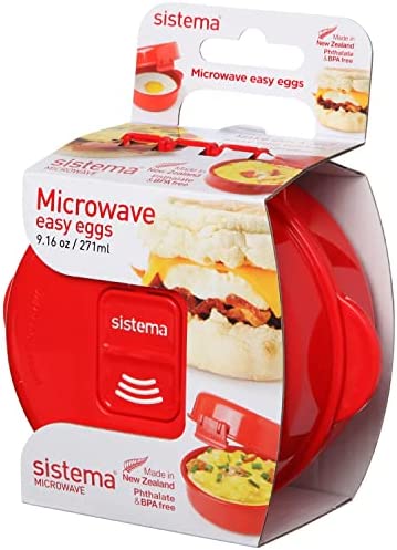 Sistema Micro-ondes Easy Eggs | Récipient alimentaire micro-ondes | 271 ml | sans BPA | Rouge Fiche Technique et Prix au Maroc
