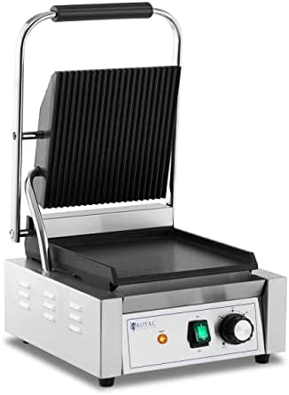 Royal Catering RCPKG-1800-M Machine À Panini Toaster Électrique Plancha Électrique Professionnelle Rainurée + Lisse 1 800 W Fiche Technique et Prix au Maroc