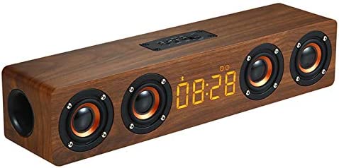 LXLTLB Sound Bar sans Fil 2.0 Canal, Bluetooth 4.2 Portable Haut-Parleur Stéréo HD Audio Barre de Son pour TV, Téléphone, Pc, avec Optique/aux/USB Soutien Home Cinéma,Marron Fiche Technique et Prix au Maroc