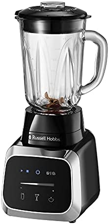 Russell Hobbs Blender professionnel Sensigence [Technologie Intelligente : adapte automatiquement la puissance] Mixeur 1000W (Ecran tactile, Programmable, Pulse, bol verre) Blender Smoothie 28241-56 Fiche Technique et Prix au Maroc