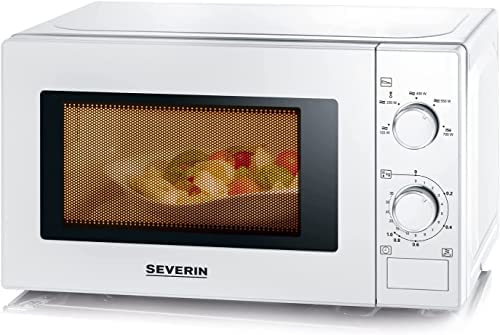SEVERIN Four à micro-ondes 20 L, Four micro-onde 700 W pour décongeler, chauffer et réchauffer, Micro-onde avec 5 niveaux de puissance, Minuteur 35 min, Plateau tournant (Ø 25,4 cm), blanc, MW 7770 Fiche Technique et Prix au Maroc
