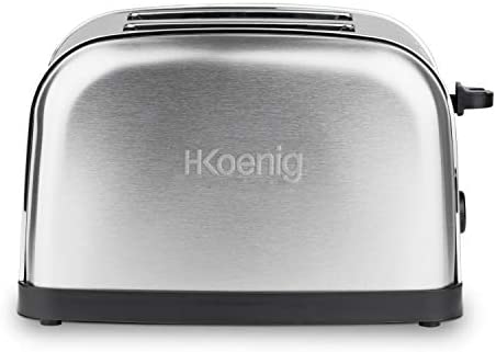 H.Koenig Grille Pain Toaster 2 Tranches TOS7 Fentes larges Inox vintage, 6 Niveaux de brunissage, Décongélation, Rapide et uniforme, Pain et Viennoiserie, Nattoyage facile, 850 W Fiche Technique et Prix au Maroc