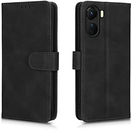 AMWEI Coque pour Vivo Y16, Protection Etui Antichoc TPU Housse Premium en Cuir PU ave Portefeuille[Fentes pour Cartes][Fermeture Magnétique]. Noir Fiche Technique et Prix au Maroc