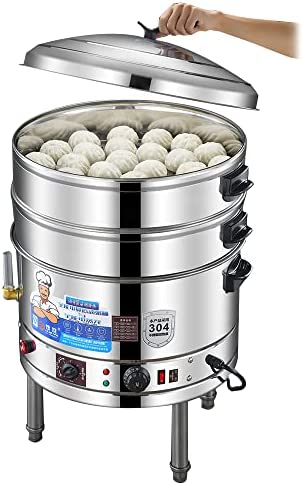 Cuiseur Vapeur Commercial en Acier Inoxydable 304, Cuiseur Vapeur Électrique Automatique à Trois Couches Ménage Multifonctionnel Plus Cuiseur Vapeur Électrique Grande Capacité d'eau,35cm () Fiche Technique et Prix au Maroc