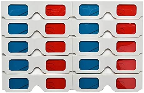 F-blue Lunettes universelles en Papier anaglyphe 3D Rouge Bleu Jeu de Film en Carton DVD vidéo TV 3D Lunettes 10 pièces/Ensemble Fiche Technique et Prix au Maroc