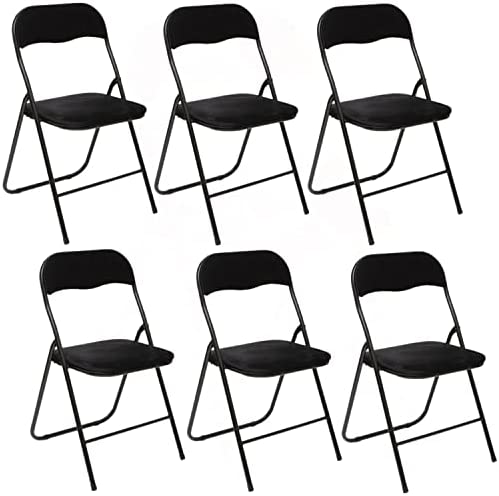 Toilinux.com Lot de 6 Chaises Pliantes Effet Velours - Noir Fiche Technique et Prix au Maroc