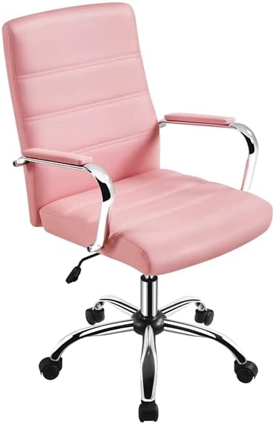 Abician Fauteuil de Bureau Ergonomique en Similicuir Chaise de Bureau à roulettes Inclinable Fauteuil d'ordinateur Réglable en Hauteur Style Moderne Rose Fiche Technique et Prix au Maroc
