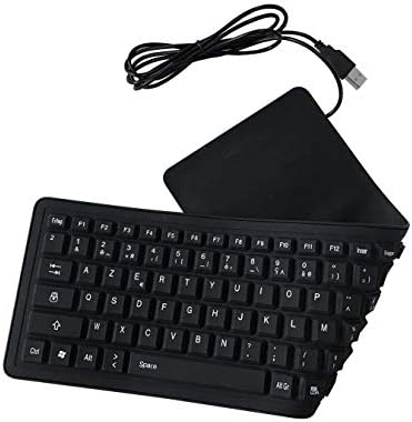 EMEBAY - USB Clavier Français Pliable AZERTY en Silicone 103 Touches, Clavier Souple étanche Compatible avec Ordinateur de Bureau, Ordinateur Portable, Tablette Tactile, Téléphone Portable Fiche Technique et Prix au Maroc