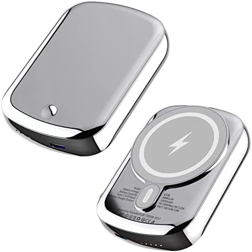 Boostexx® Batterie Externe magnétique 10000 mAh, Charge Rapide USB-C 20W, magsafing Power Bank Compatible avec Magsafe iPhone 12/13/14 Series Mini/Pro/Max (Silver Chrome) Fiche Technique et Prix au Maroc