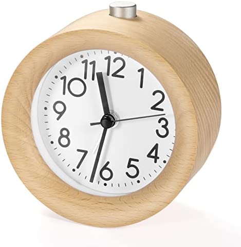 Allinside Réveil analogique sans tic-tac, Horloge rétro en Bois avec Cloche, Horloge de Table avec veilleuse, alimentée par Pile V008ACLWOO Taille Unique Fiche Technique et Prix au Maroc