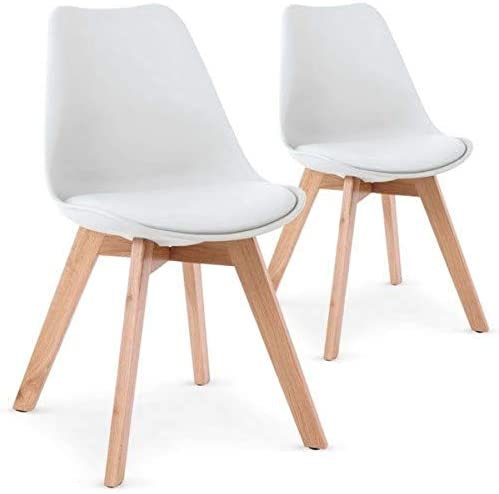 Menzzo Lot de 2 chaises Style scandinave Bovary Blanc Fiche Technique et Prix au Maroc