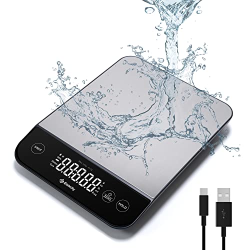 Etekcity Balance de cuisine numérique 10 kg, étanche, rechargeable par USB avec affichage LED, fonction de maintien et de tare pour la cuisine, la perte de poids, en acier inoxydable Fiche Technique et Prix au Maroc