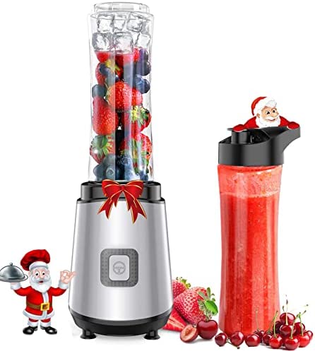 Mini Blender, 400W Blender Smoothie, Mixeur Blender avec 2 Bouteilles BPA-Free Portables 600ml, Portable Mixeur Blender pour Sport et Voyage, Noël Cadeaux Fiche Technique et Prix au Maroc