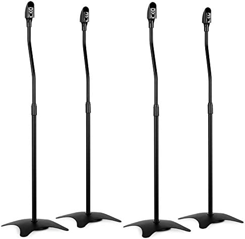 Electronic-Star - Lot de 4 Pieds d'enceintes, Universels pour Enceintes Satellites et haut-parleurs (Fixation universelle, hauteur réglable : 68-110 cm) - Noir Fiche Technique et Prix au Maroc