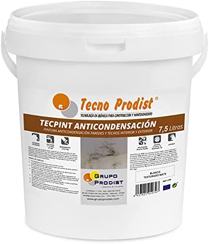Tecno Prodist TECPINT ANTI-CONDENSATION de (7,5 Litres) - Peinture anti-condensation à base d'eau intérieur-extérieur Murs et plafonds excellente couverture -Application facile (BLANC) Fiche Technique et Prix au Maroc