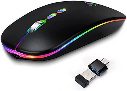 KBCASE Souris Bluetooth iPad, RGB Souris sans Fil Rechargeable, avec Récepteur USB, Silencieuse, BT 5.1+2.4G Deux Modes Disponibles, 1000-1600 DPI Réglable pour Mac OS/Windows/Andriod/Microsoft Fiche Technique et Prix au Maroc