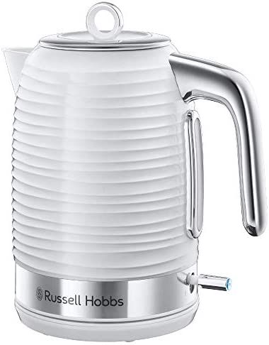 Russell Hobbs Bouilloire 1,7L, Ebullition Rapide, Niveau Eau Visible, Filtre Anti-Calcaire - Blanc 24360-70 Inspire Fiche Technique et Prix au Maroc