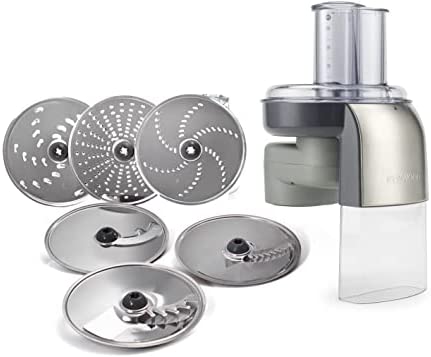 Kenwood AT340 Râpe Eminceur 7 Disques Inox brossé pour robot Chef et Major, Gris Fiche Technique et Prix au Maroc