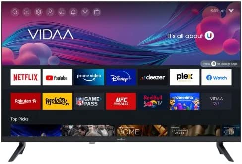 Smart-Tech TV LED HD 32' (81 cm) 32HV10V1 Smart TV VIDAA - Molotov, Netflix, Prime Video, Disney+, Youtube, Plex - 3xHDMI - 2xUSB - PVR - Mode Hotel Fiche Technique et Prix au Maroc