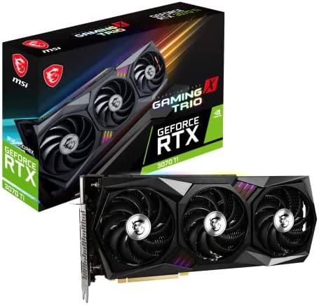 MSI RTX 3070 TI Gaming X Trio 8G Carte Graphique NVIDIA GeForce RTX 3070 Ti 8 Go GDDR6X Gris Fiche Technique et Prix au Maroc